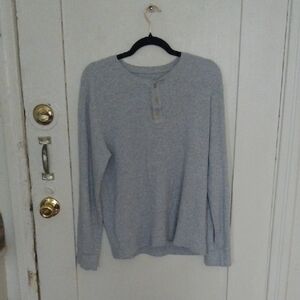 Everlane Light Gray Organic Cotton Henley